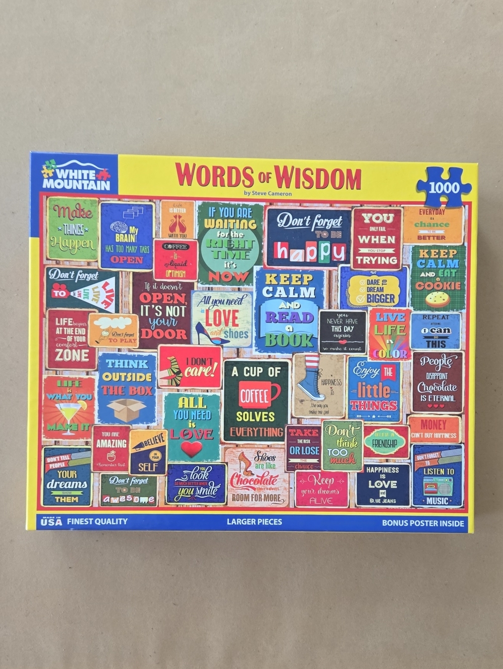 White Mountain WORDS OF WISDOM 1000 Pc Puzzle Large Pieces